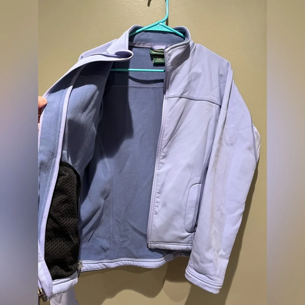 L.L. Bean Light Purple Full Zip Fleece Lined Weather Resistant Jacket Coat Fall - Picture 4 of 8